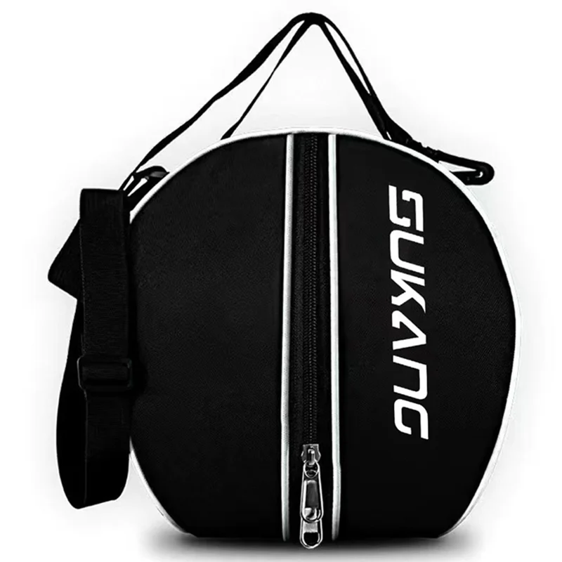 Durable Polyester Fiber Basketball Bag 30cm Sports Training Backpack with Adjustable Shoulder Strap - Black