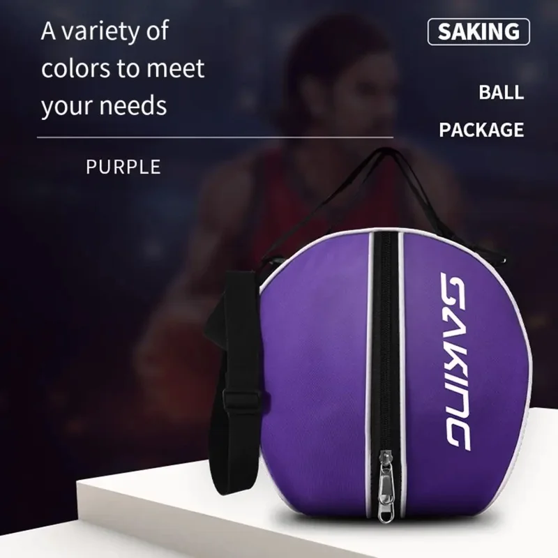 Durable Polyester Fiber Basketball Bag 30cm Sports Training Backpack with Adjustable Shoulder Strap - Black