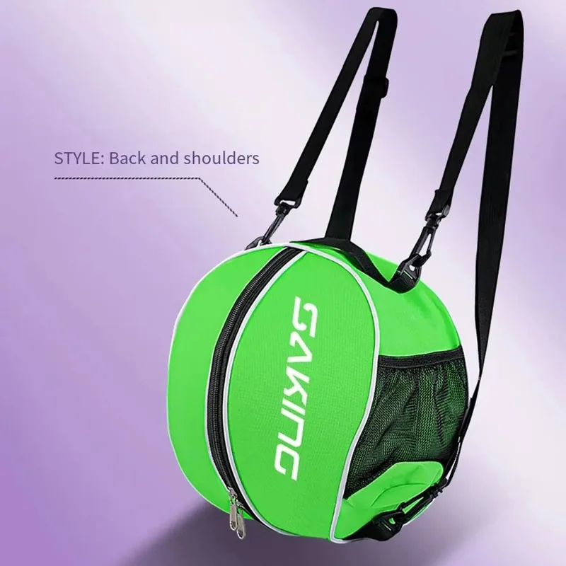 Durable Polyester Fiber Basketball Bag 30cm Sports Training Backpack with Adjustable Shoulder Strap - Black