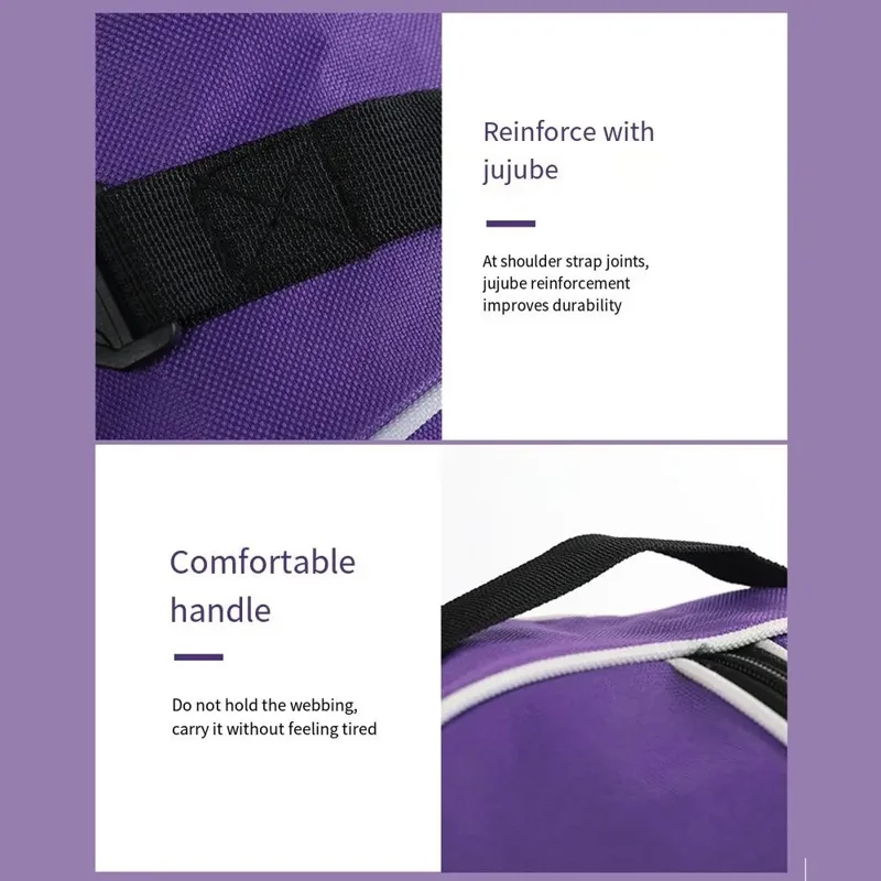 Durable Polyester Fiber Basketball Bag 30cm Sports Training Backpack with Adjustable Shoulder Strap - Black