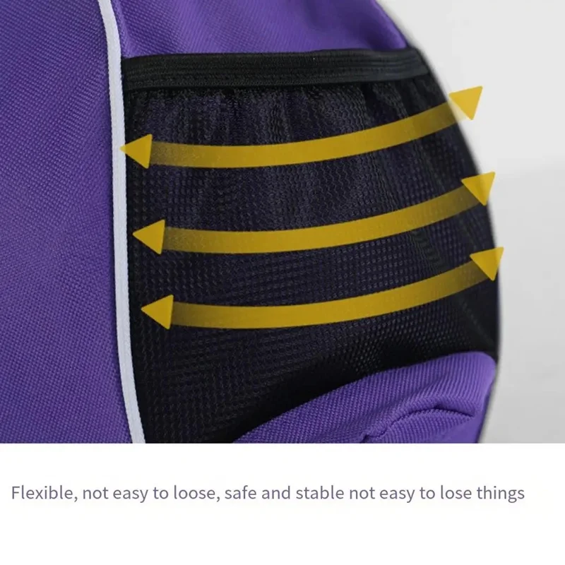 Durable Polyester Fiber Basketball Bag 30cm Sports Training Backpack with Adjustable Shoulder Strap - Black