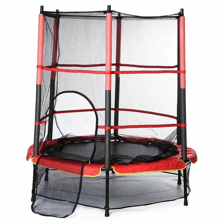 55 Zoll Kinder Trampolin Indoor Outdoor Fitness Sprungbett mit Sicherheitsnetz