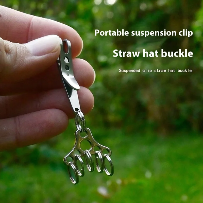 Floating Clip Straw Hat Expansion Buckle Keyring Set Outdoor Carabiner Quick Hang Tool