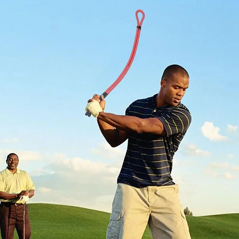KAIERSN Golf Swing Trainer Nylon Power Seil Kraftverstärker Tempo Verbesserung Übungs-Hilfe - Rot