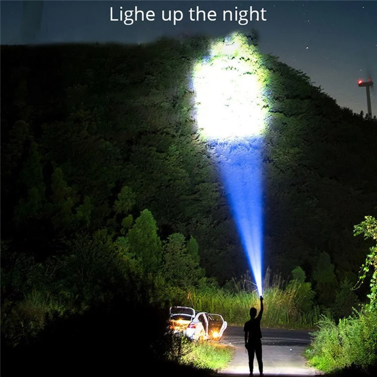 Lampe torche rechargeable IPX4 étanche portable 5 LED haute luminosité COB avec batterie lithium 800mAh intégrée - Argent