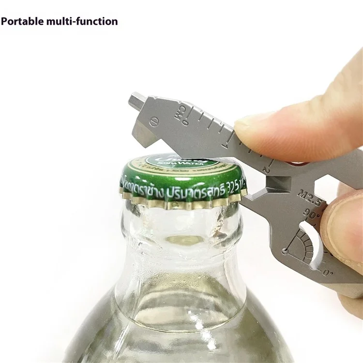 20 en 1 Outil Multifonction EDC Outil Clé de Poche en Acier Inoxydable Randonnée Camping Survie Mini Outil