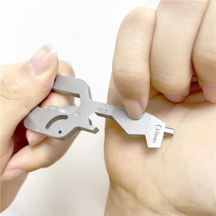 20 en 1 Outil Multifonction EDC Outil Clé de Poche en Acier Inoxydable Randonnée Camping Survie Mini Outil