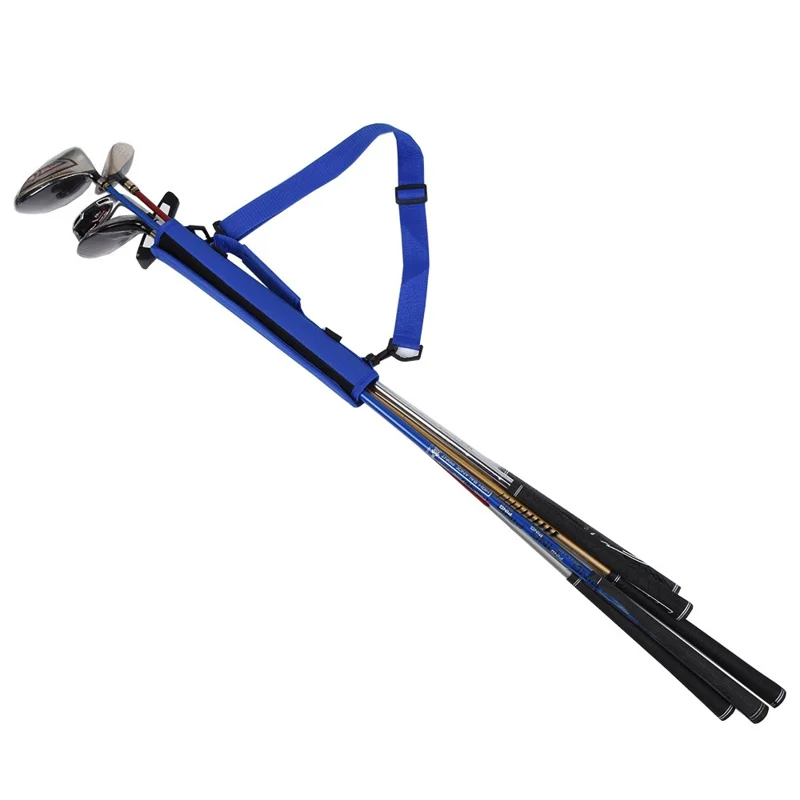 D34221 Lightweight Golf Club Carrier Foldable Golf Bag Portable Golf Club Holder Pouch - Blue