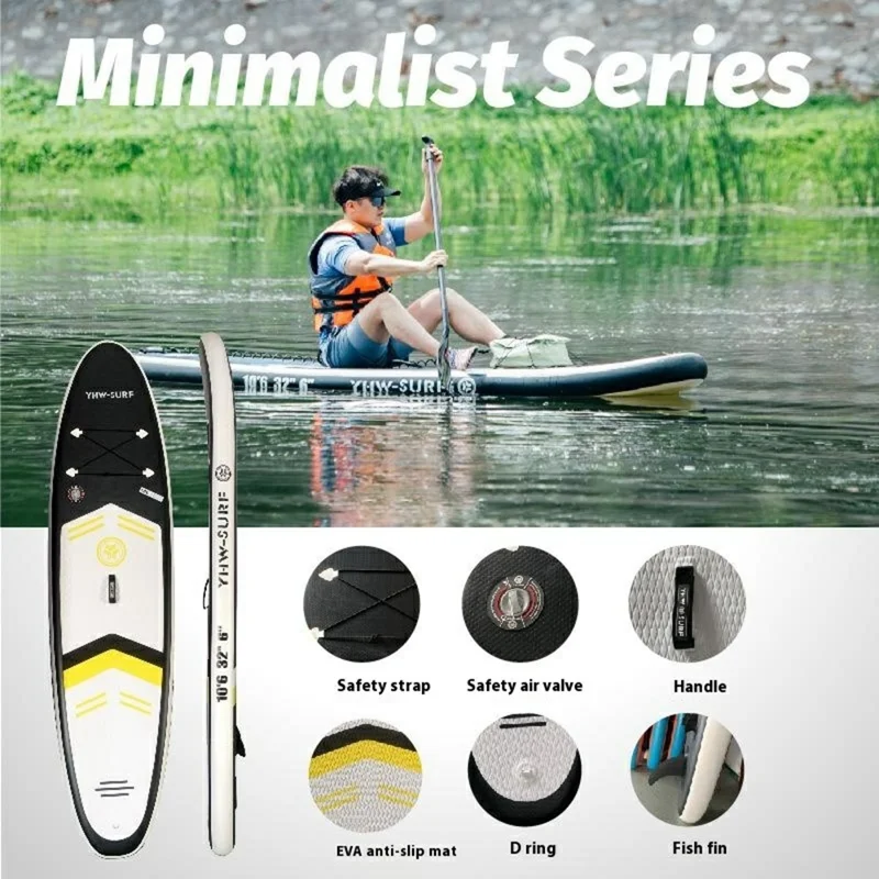 Inflatable Stand Up Paddle Board SUP Board 10.6 Feet Non-Slip Surfing Board with Air Pump  /  Carry Bag