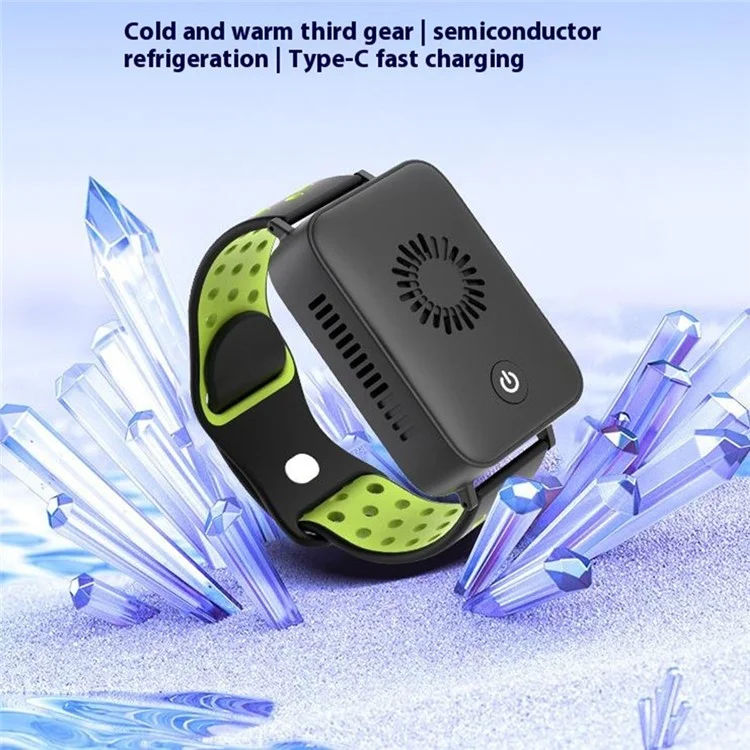 TWA01 Smart Cooling Wristband for Summer Cooling Fan Wearable Air Conditioner Portable Cooler Bracelet - Black
