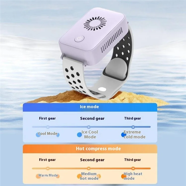 TWA01 Smart Cooling Wristband for Summer Cooling Fan Wearable Air Conditioner Portable Cooler Bracelet - Black
