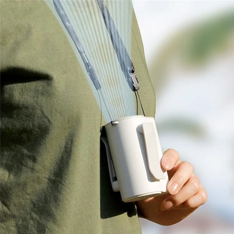 Ventilatore portatile H2O ad alta velocità, ricaricabile USB, 100 impostazioni di velocità, display digitale, per uso esterno - Bianco