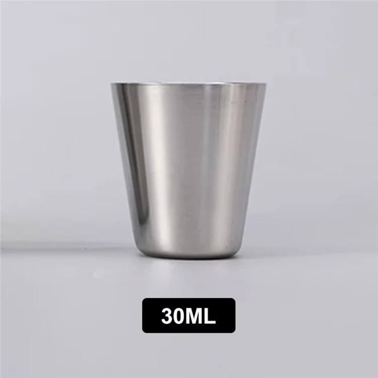 30ml Outdoor 201 Edelstahl-Schnapsglas-Set 4 Stück Mini-Becher mit PU-Lederetui für Camping / Picknick
