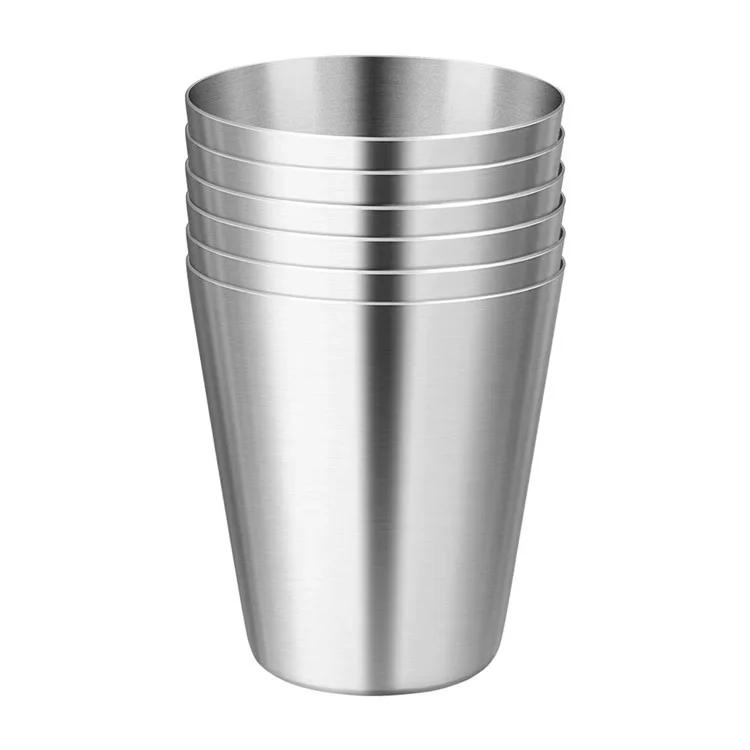 30ml Outdoor 201 Edelstahl-Schnapsglas-Set 4 Stück Mini-Becher mit PU-Lederetui für Camping / Picknick