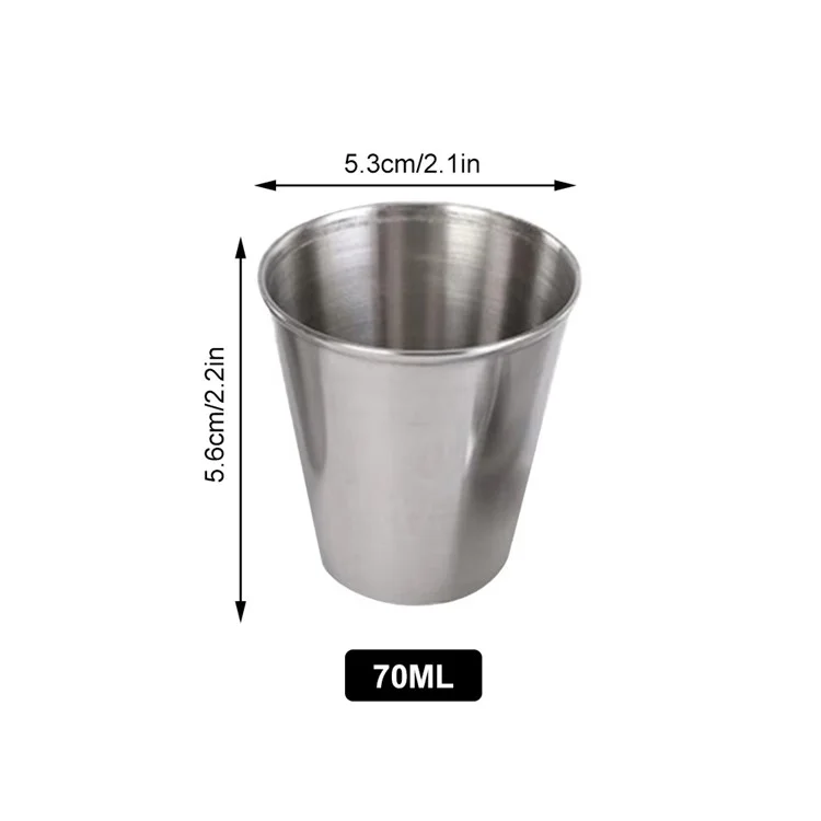 4 Piezas de Tazas de Acero Inoxidable de 70 ml Irrompibles para Viaje, Camping y Picnic (SIN Certificado FDA)