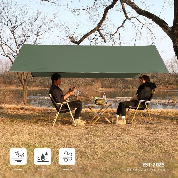 C-TC0010 Bâche de tente de camping extérieur 210T Polyester Imperméable Auvent Abri Solaire Coupe-vent - Noir