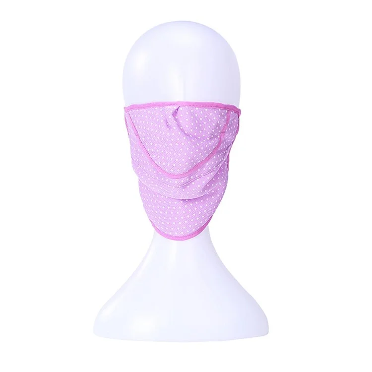 Cooling Face Mask Summer Outdoor Cycling Breathable Windproof Face Cover Adjustable UV Protection Mask - Purple / With Dot