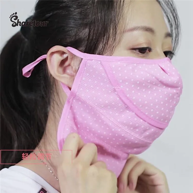 Cooling Face Mask Summer Outdoor Cycling Breathable Windproof Face Cover Adjustable UV Protection Mask - Purple / With Dot