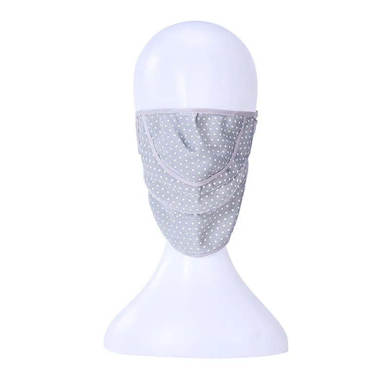 Cooling Face Mask Summer Outdoor Cycling Breathable Windproof Face Cover Adjustable UV Protection Mask - Grey / with Dot