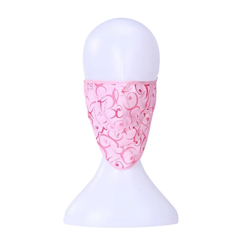 Cooling Face Mask Summer Outdoor Cycling Breathable Windproof Face Cover Adjustable UV Protection Mask - Pink Pattern