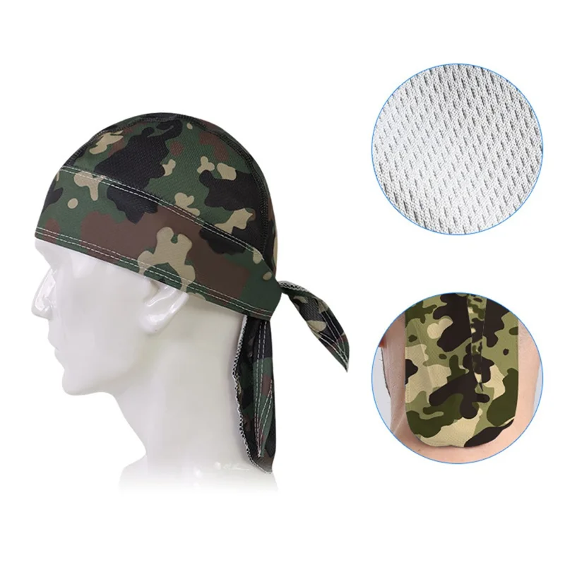 Camouflage Pattern Breathable Pirate Hat Moisture Wicking Head Scarf for Outdoor Cycling Running - MCPDM-012