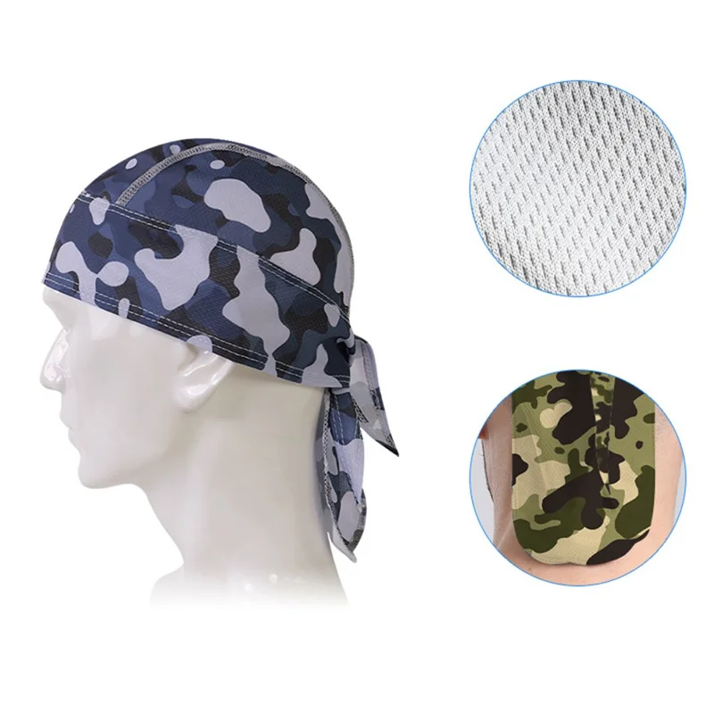 Camouflage Pattern Breathable Pirate Hat Moisture Wicking Head Scarf for Outdoor Cycling Running - MCPDM-014