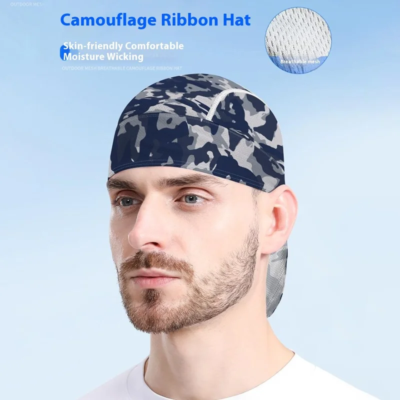 Camouflage Pattern Breathable Pirate Hat Moisture Wicking Head Scarf for Outdoor Cycling Running - MCPDM-014