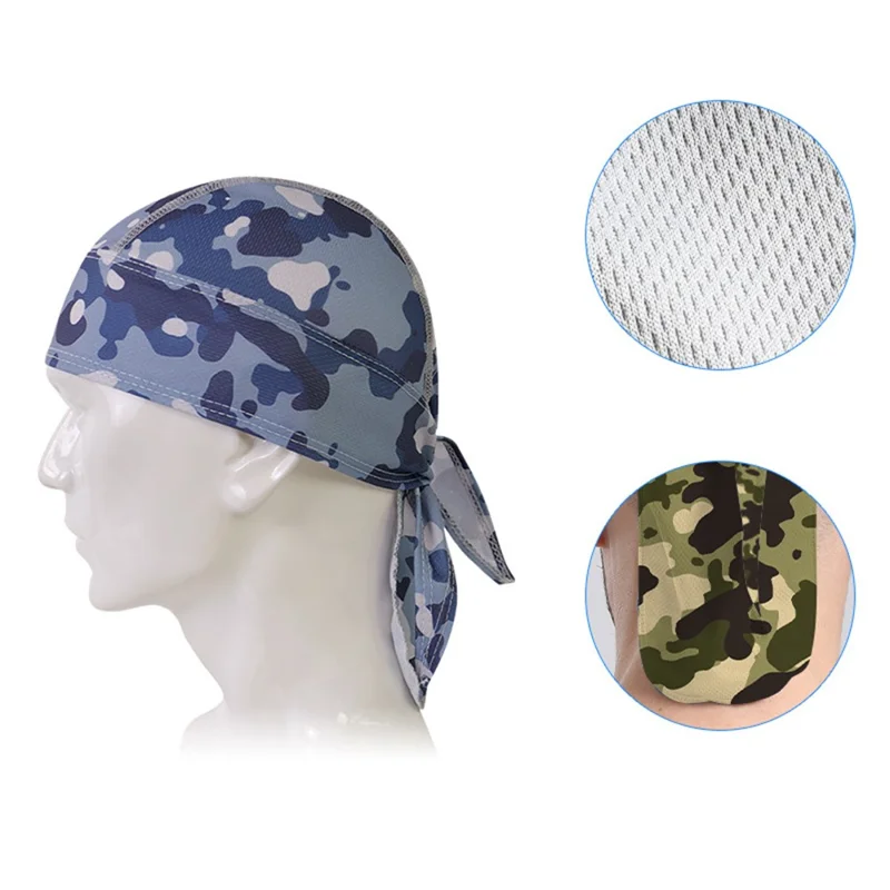 Camouflage Pattern Breathable Pirate Hat Moisture Wicking Head Scarf for Outdoor Cycling Running - MCPDM-016