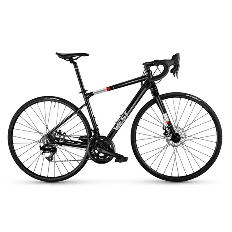 WEST BIKING JX100 700C Шоссейный велосипед, легкий алюминиевый, с дисковыми тормозами, для роста 175 - 190 см - Черный