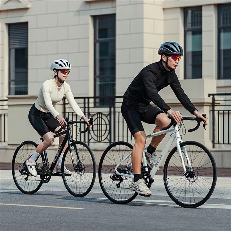 WEST BIKING JX100 700C Шоссейный велосипед, легкий алюминиевый, с дисковыми тормозами, для роста 175 - 190 см - Черный