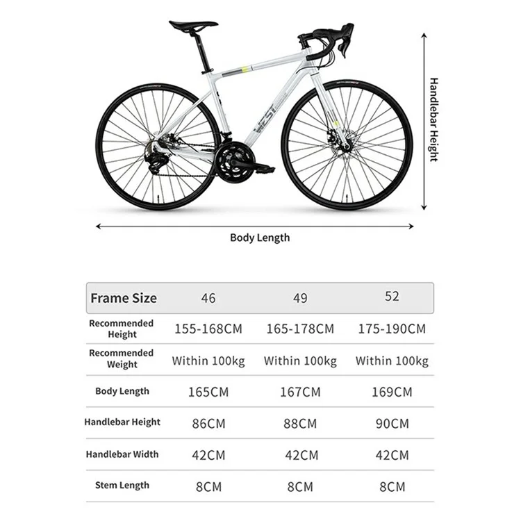 WEST BIKING JX100 700C Шоссейный велосипед, легкий алюминиевый, с дисковыми тормозами, для роста 175 - 190 см - Черный