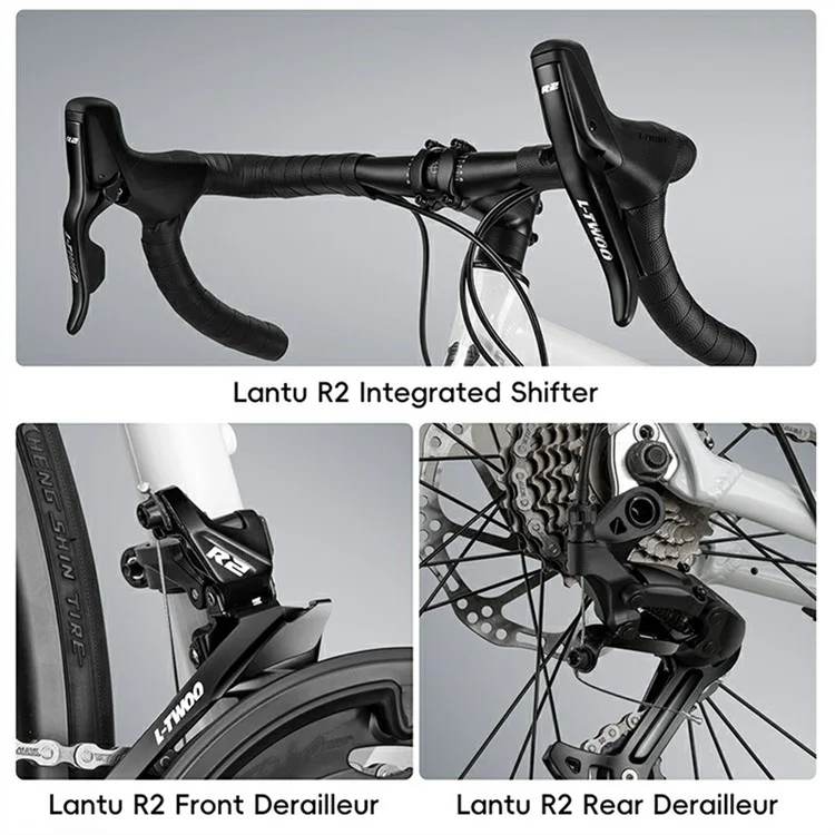 WEST BIKING JX100 700C Шоссейный велосипед, легкий алюминиевый, с дисковыми тормозами, для роста 175 - 190 см - Черный