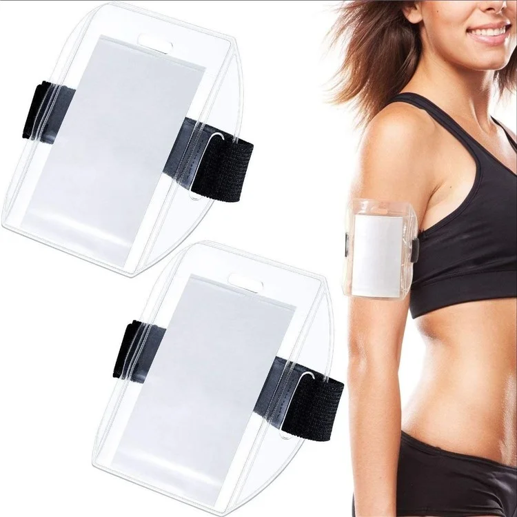 KT01 Armband ID Card Holder Magic Sticker Fastener Adjustable Strap for Outdoor  /  Sports  /  Work - Orange