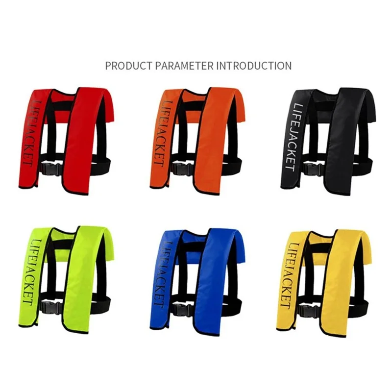 JH-CQJSY-01 Manual Version Portable Inflatable Life Jacket Adult 300D Nylon 150N High Buoyancy Vest - Red