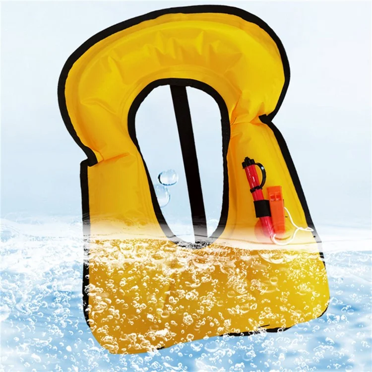 JIHANG Gilet de Sauvetage Gonflable Portable Haute Flottabilité pour Plongée avec Tuba, Pêche et Urgence en Voiture