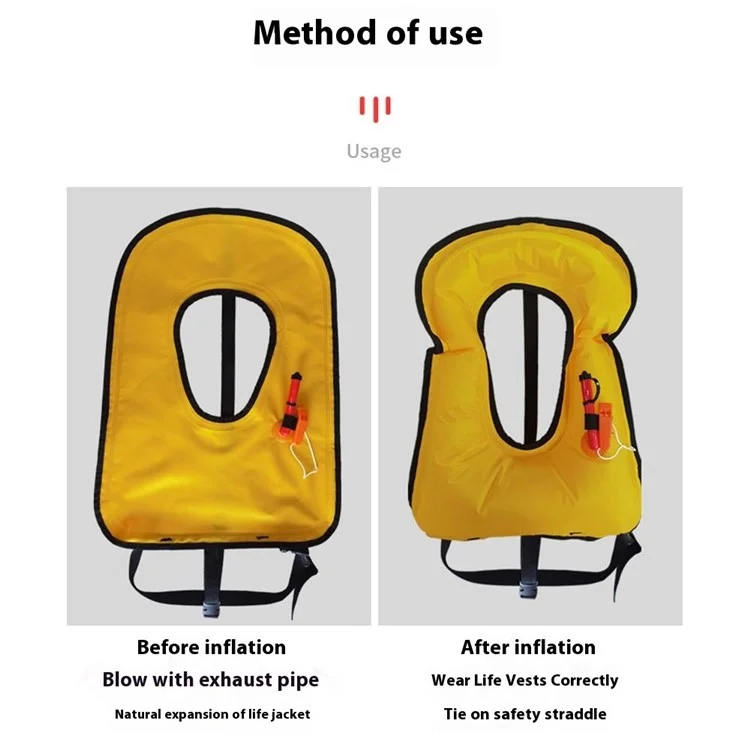 JIHANG Gilet de Sauvetage Gonflable Portable Haute Flottabilité pour Plongée avec Tuba, Pêche et Urgence en Voiture