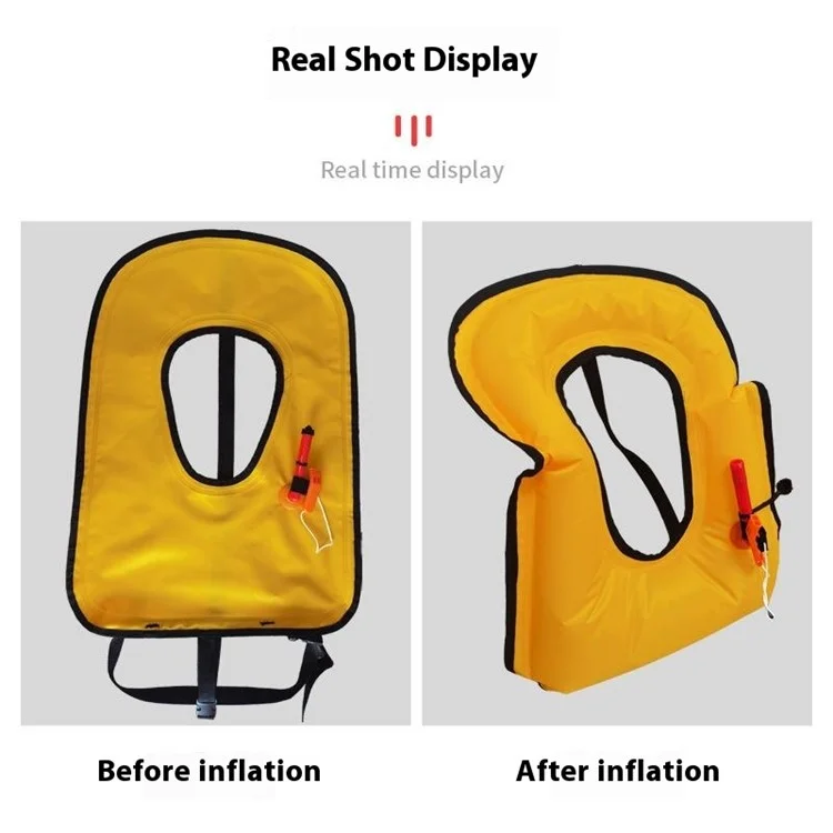 JIHANG Gilet de Sauvetage Gonflable Portable Haute Flottabilité pour Plongée avec Tuba, Pêche et Urgence en Voiture