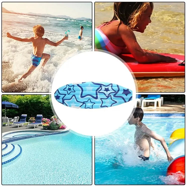 Planche de surf gonflable en PVC de 110x40 cm, glissière aquatique portable et planche de bodyboard pour enfants - Bleu