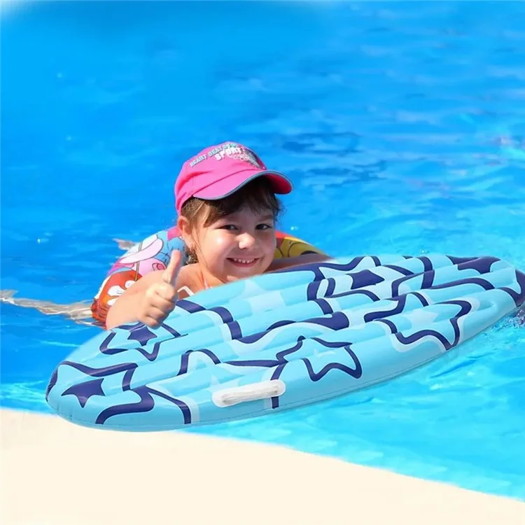 Planche de surf gonflable en PVC de 110x40 cm, glissière aquatique portable et planche de bodyboard pour enfants - Bleu