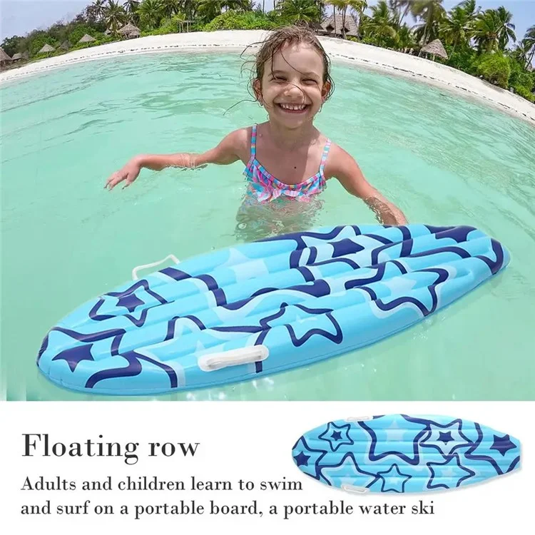 Planche de surf gonflable en PVC de 110x40 cm, glissière aquatique portable et planche de bodyboard pour enfants - Bleu