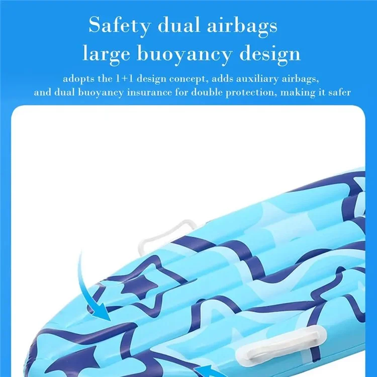 Planche de surf gonflable en PVC de 110x40 cm, glissière aquatique portable et planche de bodyboard pour enfants - Bleu