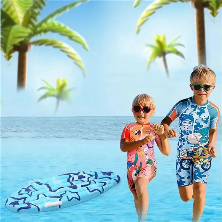 Planche de surf gonflable en PVC de 110x40 cm, glissière aquatique portable et planche de bodyboard pour enfants - Bleu
