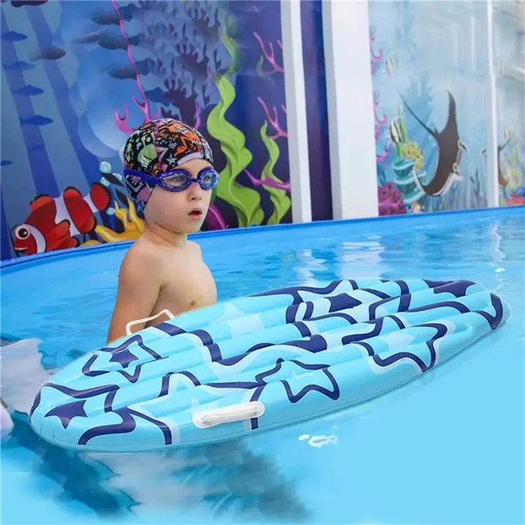 Planche de surf gonflable en PVC de 110x40 cm, glissière aquatique portable et planche de bodyboard pour enfants - Bleu