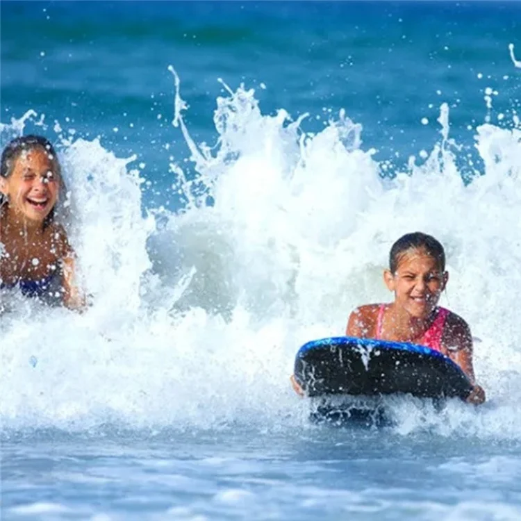 Planche de surf gonflable portable avec poignées pour enfants - Tapis de natation et dispositif flottant - Bleu