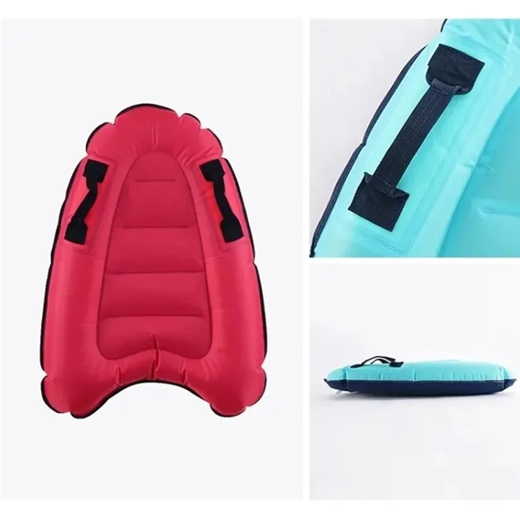 Planche de surf gonflable portable avec poignées pour enfants - Tapis de natation et dispositif flottant - Bleu