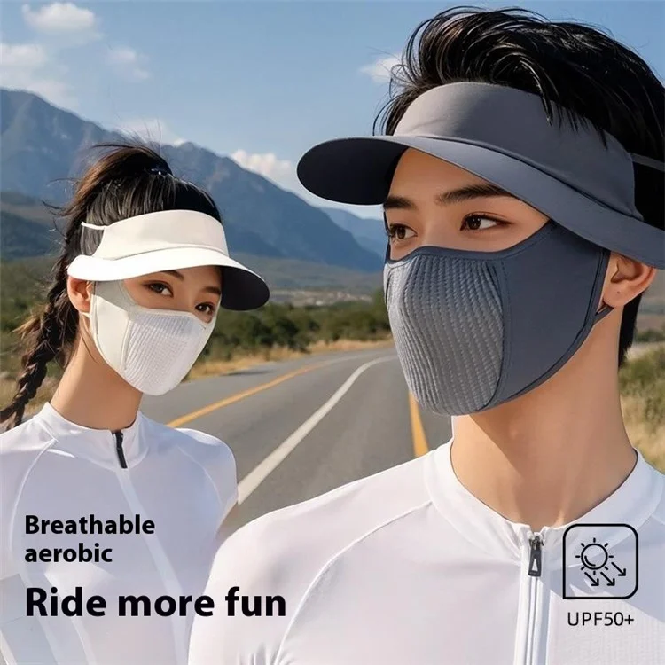 GOLOVEJOY XTJ146 Máscara Facial para Ciclismo de Verão em Seda de Gelo Respirável com Proteção UV - Cinza Escuro