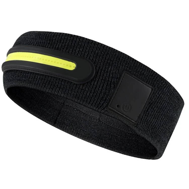 Z3-TD3 LED Headband Running Rechargeable Light Up Headwear Sweat Absorbing 3 Light Modes Hair Band - Black