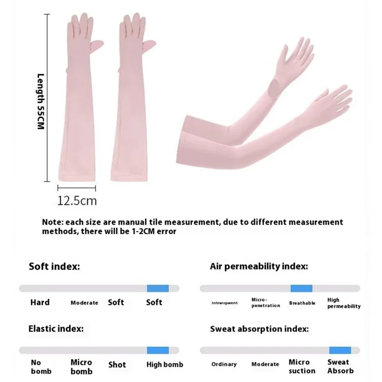 BSCKXT 1 Pair Breathable Ice Silk Armguard Sun Protection Full Finger Arm Sleeves for Outdoor Sports - Dark Grey