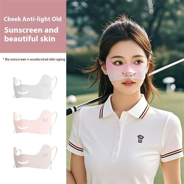 XTJ144 Masque de protection solaire pour golf extérieur pour femmes - Protection des coins des yeux, design papillon, masque respirant en soie glacée - Noir