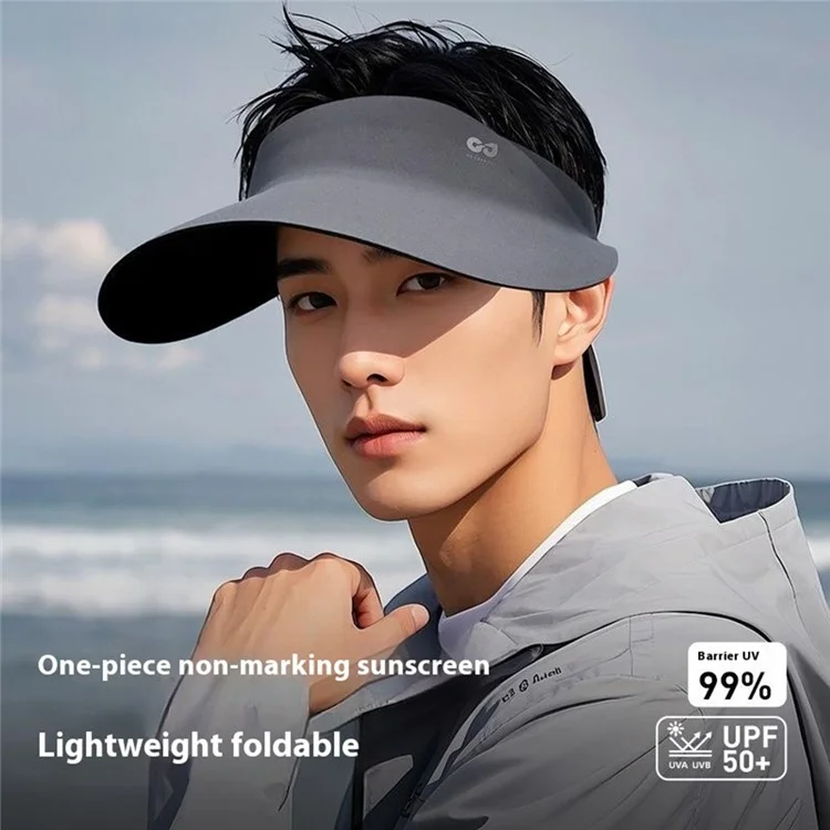 GOLOVEJOY XMZ291 Chapéu de sol de verão com parte superior aberta para homens Proteção UV dobrável Boné com viseira - Preto